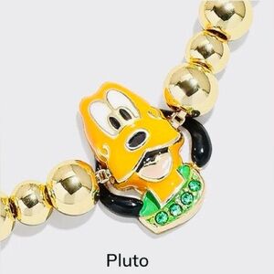 Disney BaubleBar Pluto dog charms golden Pisa beads bracelet